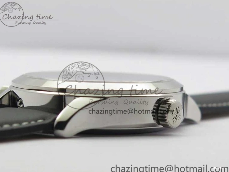 MIROTIME 0404 Practical Calatrava 5524 Pilot Travel Time SS GRF Blue Dial on Black Leather Strap A324 V 7107